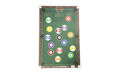 Action Target Billiards pool table paper target 23 x 35 inches multi-color 100 per box