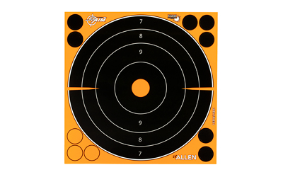 EZ-Aim Splash 8x8 bullseye paper targets 30 pack black orange bright yellow