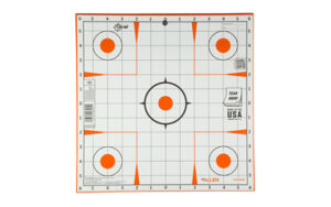 EZ-Aim 12 x 12 self-adhesive sight grid paper targets 100 pack orange and white