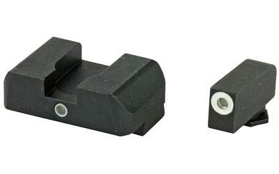 AmeriGlo GL102 I-Dot tritium front and rear sights for Glock, green tritium with white outline