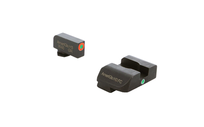 AmeriGlo I-Dot night sight set for Glock Gen5 with orange-outline front and green tritium rear