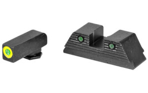 AmeriGlo Trooper night sight set for Glock 20/21 with green tritium front and serrated black-outline rear