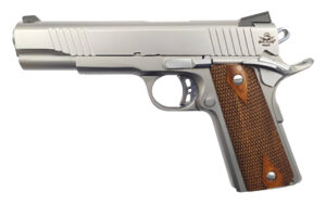 Rock Island Armory Rock Standard FS 1911 .45 ACP 5 inch stainless pistol with wood grips