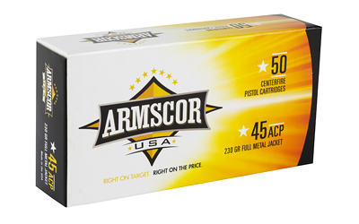Box of Armscor USA 45 ACP 230gr FMJ 50 rounds