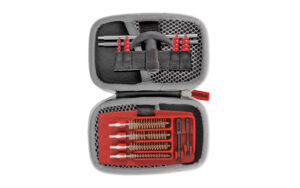 Real Avid Gun Boss handgun cleaning kit in weather-resistant nylon case with brushes, jags, slotted tips, and patches