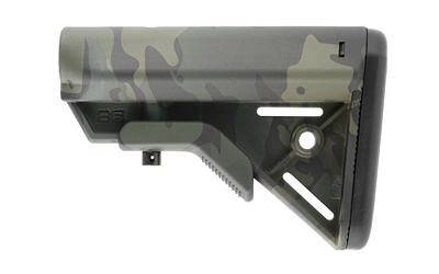 B5 Systems BRAVO Mil‑Spec AR stock in MultiCam Black, synthetic with cushioned buttpad