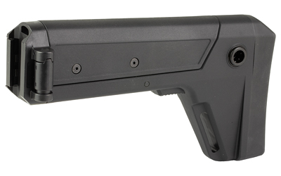B5 Systems MPS1553 Modular Picatinny Stock in black showing folding hinge and cheek riser