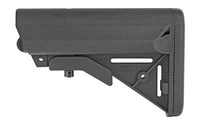 B5 Systems SOPMOD mil-spec AR-15 stock in black with cushioned buttpad and storage compartments