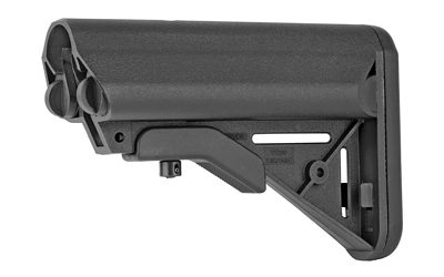 B5 Systems SOPMOD mil-spec AR-15 stock in black with cushioned buttpad and storage compartments