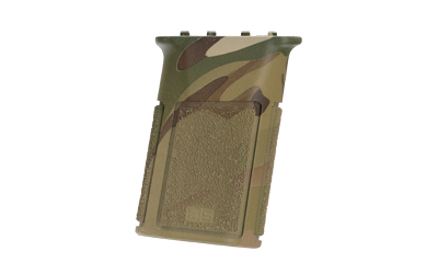 B5 Systems Vertical M-LOK vertical foregrip in MultiCam finish, front and side view