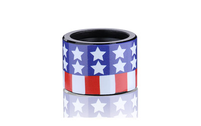 Backup Tactical thread protector with red, white and blue flag pattern, 1/2x28 thread
