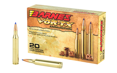 Barnes VOR-TX 25-06 Remington 100gr TTSX BT ammunition box, 20 rounds