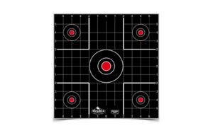 Birchwood Casey Dirty Bird 12-inch Sight-In Target 12-pack, black/red splatter targets