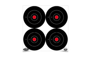 Birchwood Casey Dirty Bird bullseye tagboard targets 12-sheet pack black and white splatter