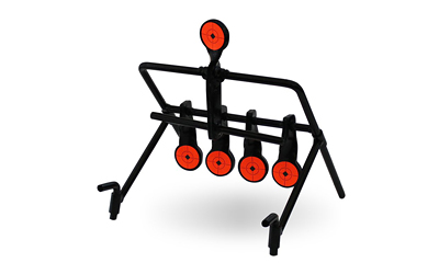 Birchwood Casey Gallery Expert .22 rimfire resetting steel target with 1.75-inch paddles, black and red