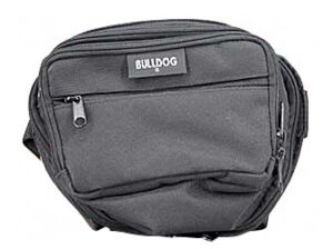 Bulldog BD850 small black fanny pack handgun holster, water-resistant nylon