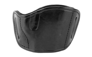 Bulldog molded leather belt slide holster, medium autos, right hand, black