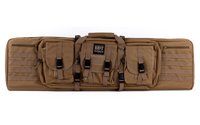 Bulldog BDT Elite double tactical rifle bag 43 inch tan with padded straps and accessory pockets