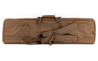 Bulldog BDT Elite double tactical rifle bag 43 inch tan with padded straps and accessory pockets