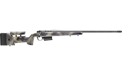 Bergara B-14 Wilderness HMR rifle 6.5 PRC 24 in woodland camo synthetic stock with Omni muzzle brake
