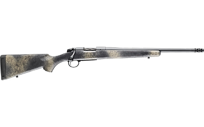 Bergara B-14 Wilderness Ridge 6.5 PRC 24-inch rifle with SoftTouch woodland camo synthetic stock and Omni muzzle brake