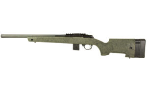 Bergara BMR-X .17 HMR 18in carbon fiber barrel rifle with black/green synthetic stock