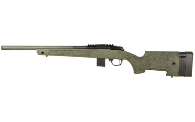 Bergara BMR-X .17 HMR 18in carbon fiber barrel rifle with black/green synthetic stock