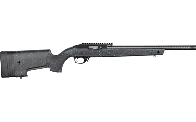 Bergara BXR .22 LR rifle with 16.5 inch carbon fiber barrel and black/gray speckled stock