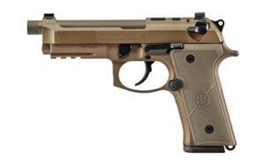 Beretta M9A4 G Centurion 9mm pistol in Flat Dark Earth Cerakote, optics-ready slide
