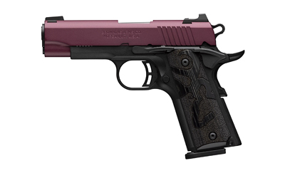 Browning 1911 Black Label compact .380 ACP pistol with Black Cherry Cerakote slide and matte black frame