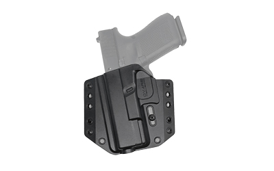 Bravo Concealment BCA OWB polymer holster in black for Glock 19 left hand