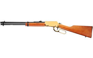 Rossi Rio Bravo 18in .22 LR lever-action rifle with gold receiver and hardwood stock