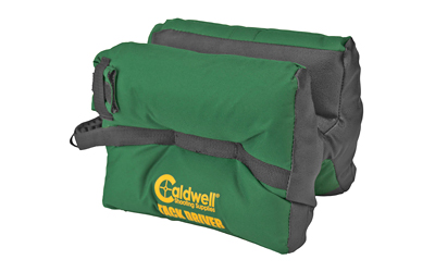 Caldwell TackDriver filled shooting bag in black polyester, front and rear shooting rest