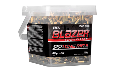 CCI Blazer .22 LR 1500-round bucket rimfire ammunition packaging