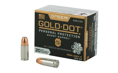 Speer Gold Dot Short Barrel 9mm +P 124 gr JHP 20rd - Alexander's