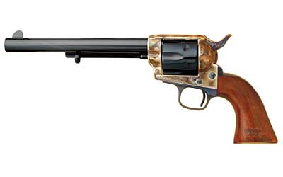 Cimarron Model P U.S. Cavalry .45 Long Colt 7.5-inch revolver with color case hardened frame, blued barrel, walnut grip