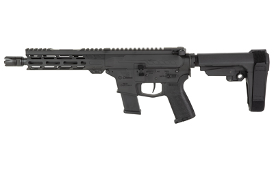 CMMG Banshee Mk10 10mm pistol with 8-inch threaded barrel and EML7 M-LOK handguard in Armor Black