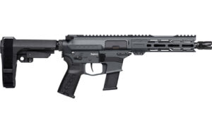 CMMG Banshee MKG .45 ACP 8-inch RipBrace pistol in Cerakote black with 13-round Glock magazine