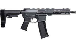 CMMG Banshee MK4 9mm 8-inch threaded pistol in Tungsten Cerakote finish with pistol brace