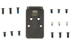 C&H Precision GLRSHST V2 steel Glock MOS to Trijicon/Holosun adapter plate, black zinc finish