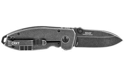 CRKT Squid folding knife, black stonewash finish, D2 steel, 2.16-inch listed size