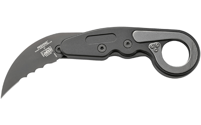 CRKT Provoke folding hawkbill knife with 2.41 inch D2 blade and black handle