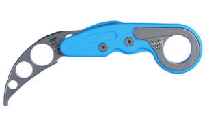 Columbia River CRKT Provoke TRNR blue folding knife with satin finish and blunt edge