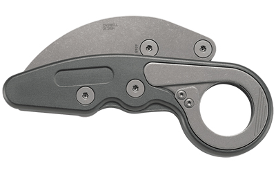 CRKT Provoke Compact folding hawkbill knife with 2.26 inch D2 steel blade and stonewashed gray handle