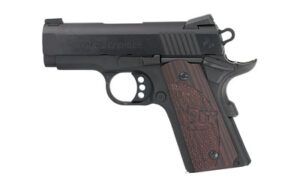 Colt Defender 1911 .45 ACP 3-inch barrel blued slide matte black frame Black Cherry G10 grips