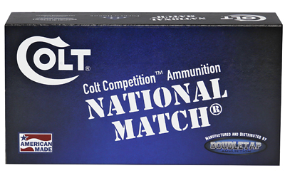 Double Tap 45 ACP Match 230gr FMJ ammunition box and cartridges
