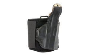 DeSantis Die Hard right-hand leather ankle holster for Sig P365 with sheepskin-lined neoprene leg band
