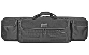 Evolution Outdoor EVODS TAC 1680D 42-inch tactical double rifle case in black with MOLLE panel