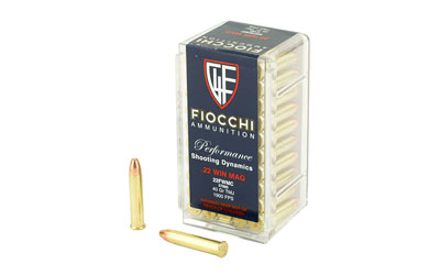 Box of Fiocchi .22 WMR 40 gr TMJ ammunition, 50 rounds