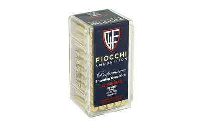 Box of Fiocchi .22 WMR 40 gr TMJ ammunition, 50 rounds